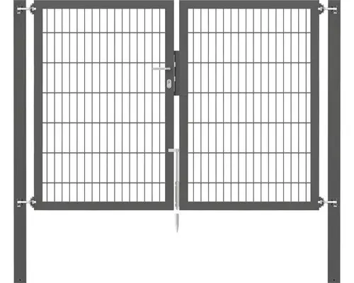 Stabgitter-Doppeltor ALBERTS Flexo Plus 8/6/8 200 x 140 cm inkl. Pfosten 8 x 8 cm anthrazit