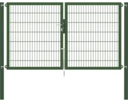 Stabgitter-Doppeltor ALBERTS Flexo Plus 8/6/8 250 x 140 cm inkl. Pfosten 8 x 8 cm grün