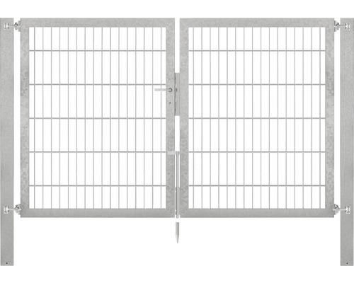 Stabgitter-Doppeltor ALBERTS Flexo Plus 8/6/8 200 x 120 cm inkl. Pfosten 8 x 8 cm feuerverzinkt