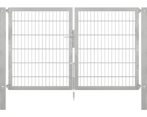 Stabgitter-Doppeltor ALBERTS Flexo Plus 8/6/8 200 x 120 cm inkl. Pfosten 8 x 8 cm feuerverzinkt