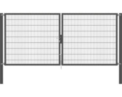 Stabgitter-Doppeltor ALBERTS Flexo Plus 8/6/8 400 x 180 cm inkl. Pfosten 10 x 10 cm anthrazit