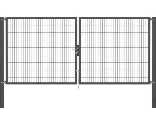 Stabgitter-Doppeltor ALBERTS Flexo Plus 8/6/8 400 x 180 cm inkl. Pfosten 10 x 10 cm anthrazit