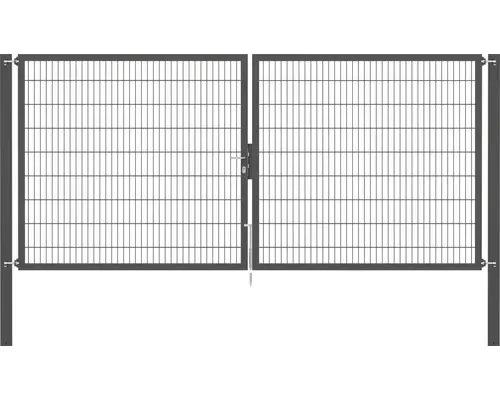 Stabgitter-Doppeltor ALBERTS Flexo Plus 8/6/8 400 x 180 cm inkl. Pfosten 10 x 10 cm anthrazit