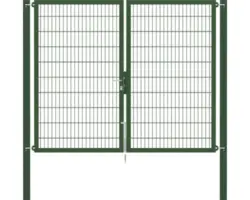 Stabgitter-Doppeltor ALBERTS Flexo Plus 8/6/8 250 x 200 cm inkl. Pfosten 8 x 8 cm grün