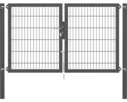Stabgitter-Doppeltor ALBERTS Flexo Plus 8/6/8 200 x 120 cm inkl. Pfosten 8 x 8 cm anthrazit