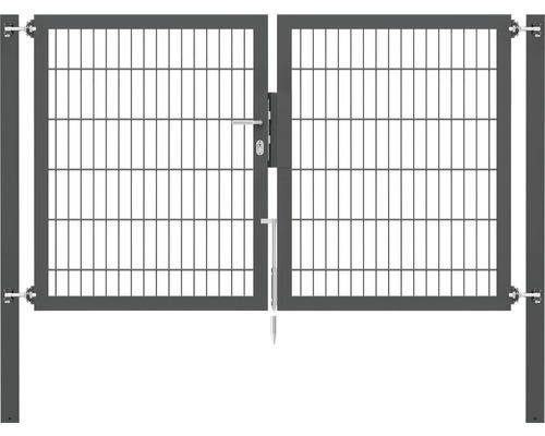 Stabgitter-Doppeltor ALBERTS Flexo Plus 8/6/8 200 x 120 cm inkl. Pfosten 8 x 8 cm anthrazit