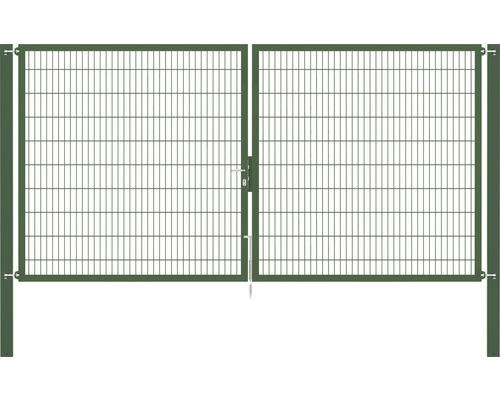 Stabgitter-Doppeltor ALBERTS Flexo Plus 8/6/8 400 x 200 cm inkl. Pfosten 10 x 10 cm grün