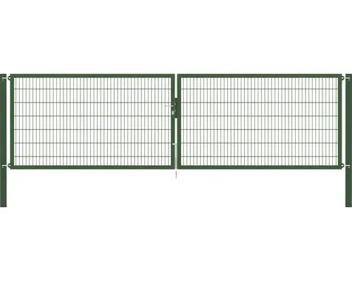 Stabgitter-Doppeltor ALBERTS Flexo Plus 8/6/8 500 x 140 cm inkl. Pfosten 10 x 10 cm grün