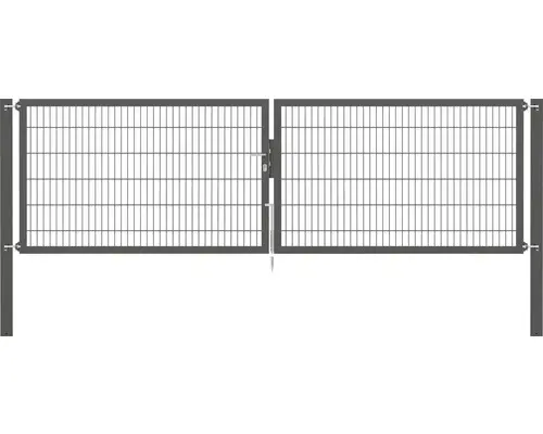 Stabgitter-Doppeltor ALBERTS Flexo Plus 8/6/8 400 x 120 cm inkl. Pfosten 10 x 10 cm anthrazit