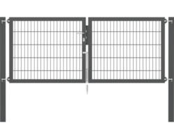 Stabgitter-Doppeltor ALBERTS Flexo Plus 8/6/8 250 x 100 cm inkl. Pfosten 8 x 8 cm anthrazit