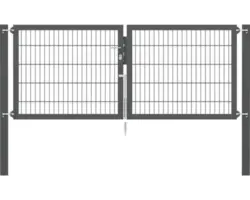 Stabgitter-Doppeltor ALBERTS Flexo Plus 8/6/8 250 x 100 cm inkl. Pfosten 8 x 8 cm anthrazit