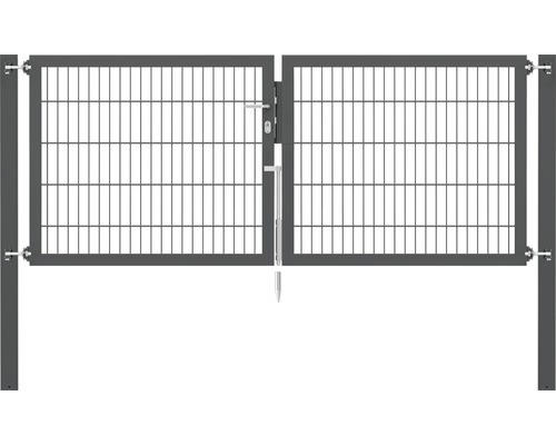 Stabgitter-Doppeltor ALBERTS Flexo Plus 8/6/8 250 x 100 cm inkl. Pfosten 8 x 8 cm anthrazit