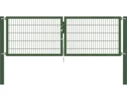 Stabgitter-Doppeltor ALBERTS Flexo Plus 8/6/8 300 x 100 cm inkl. Pfosten 8 x 8 cm grün