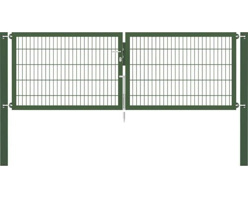 Stabgitter-Doppeltor ALBERTS Flexo Plus 8/6/8 300 x 100 cm inkl. Pfosten 8 x 8 cm grün