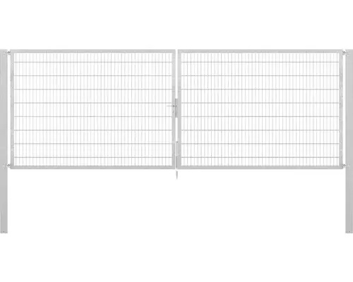 Stabgitter-Doppeltor ALBERTS Flexo Plus 8/6/8 500 x 180 cm inkl. Pfosten 10 x 10 cm feuerverzinkt