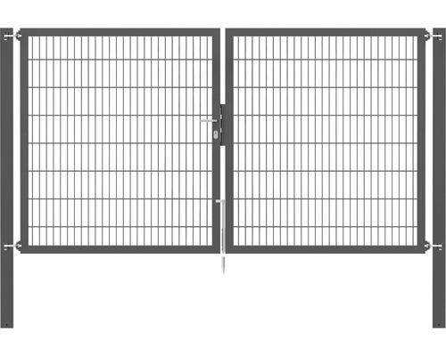 Stabgitter-Doppeltor ALBERTS Flexo Plus 8/6/8 300 x 160 cm inkl. Pfosten 10 x 10 cm anthrazit