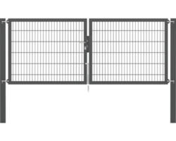 Stabgitter-Doppeltor ALBERTS Flexo Plus 8/6/8 300 x 120 cm inkl. Pfosten 10 x 10 cm anthrazit