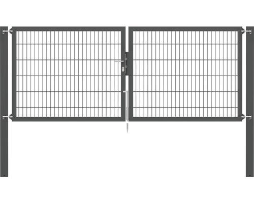 Stabgitter-Doppeltor ALBERTS Flexo Plus 8/6/8 300 x 120 cm inkl. Pfosten 10 x 10 cm anthrazit