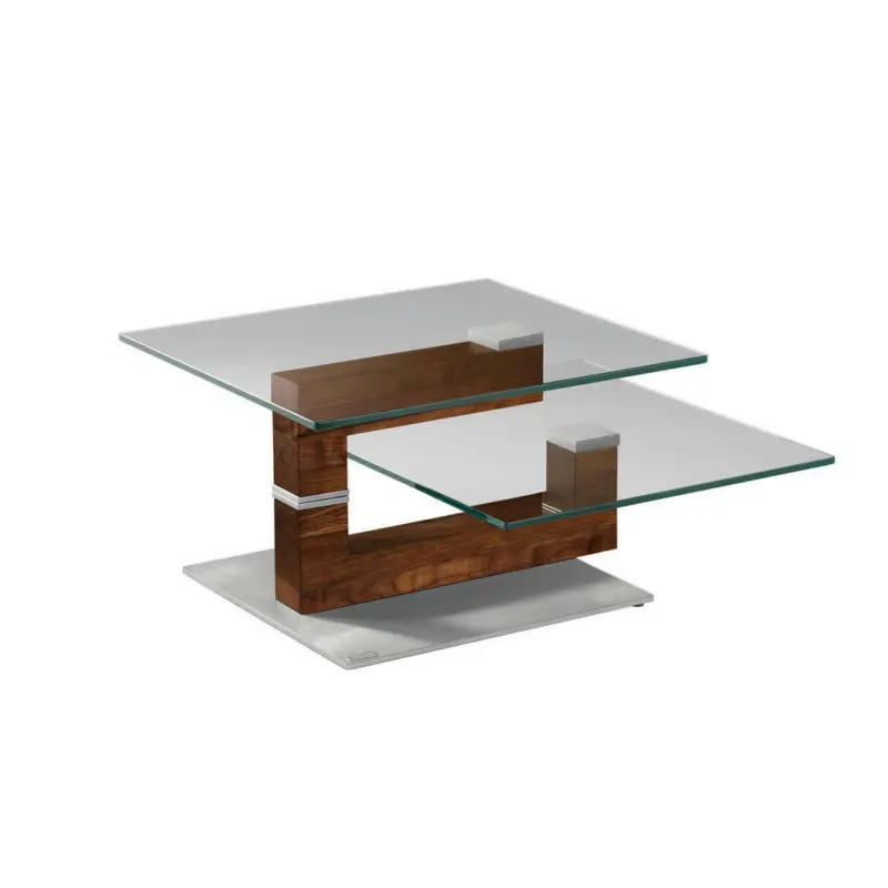 Couchtisch in Holz, Metall, Glas 93-129/70/41 cm