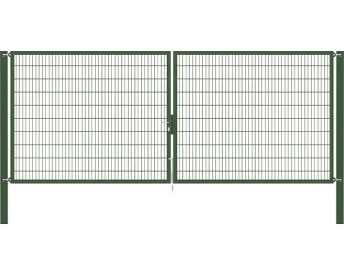 Stabgitter-Doppeltor ALBERTS Flexo Plus 8/6/8 500 x 200 cm inkl. Pfosten 10 x 10 cm grün