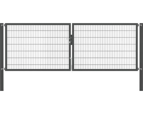 Stabgitter-Doppeltor ALBERTS Flexo Plus 8/6/8 400 x 140 cm inkl. Pfosten 10 x 10 cm anthrazit