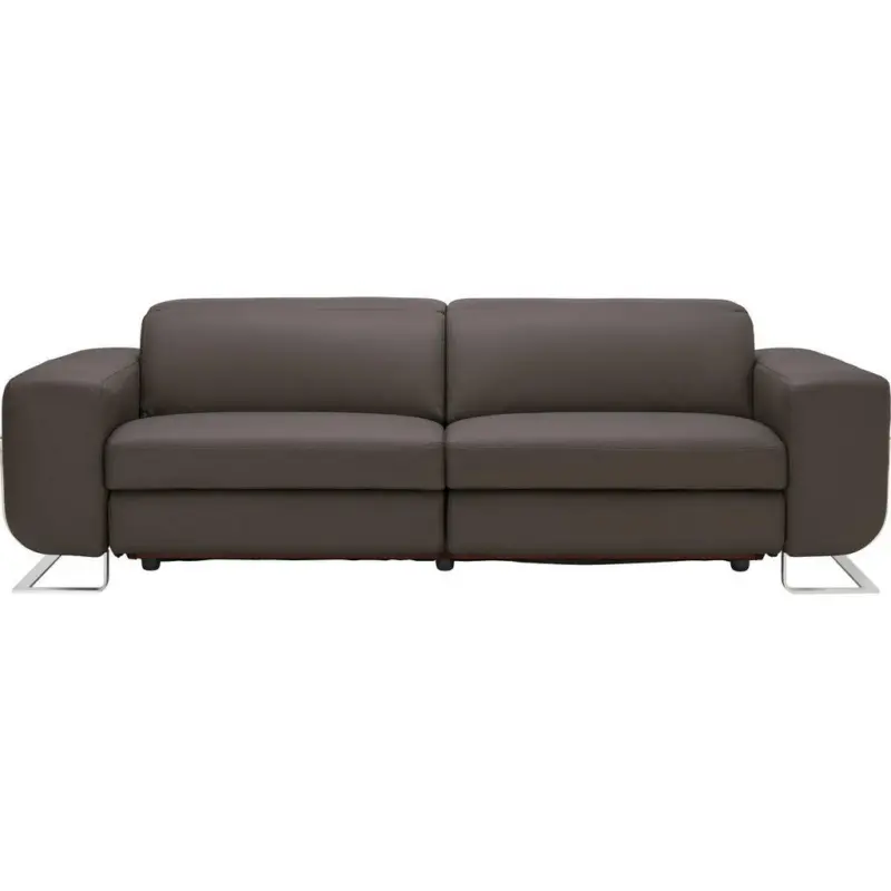 Dreisitzer-Sofa in Echtleder Hellbraun