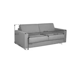 Schlafsofa in Flachgewebe Grau
