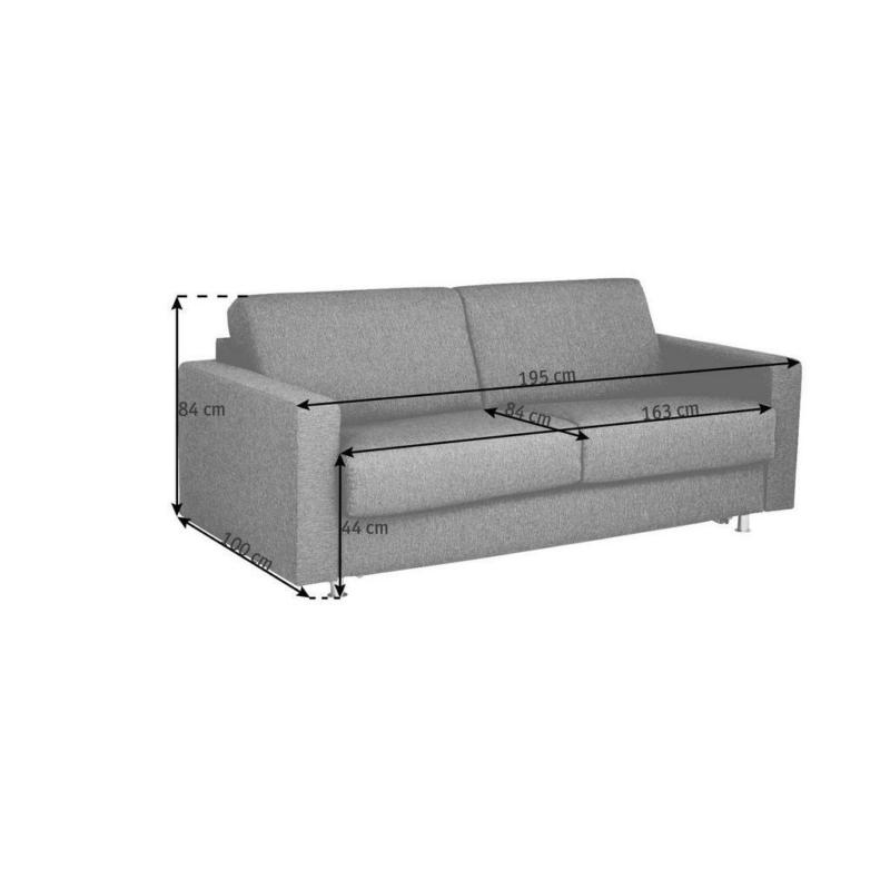 Schlafsofa in Flachgewebe Grau