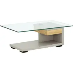 Couchtisch in Holz, Glas, Holzwerkstoff 110/65/40 cm