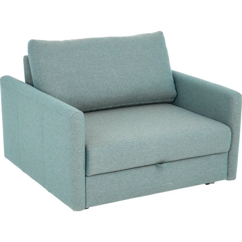 Schlafsessel in Flachgewebe Türkis, Beige