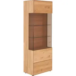 Vitrine in massiv Wildeiche Eichefarben