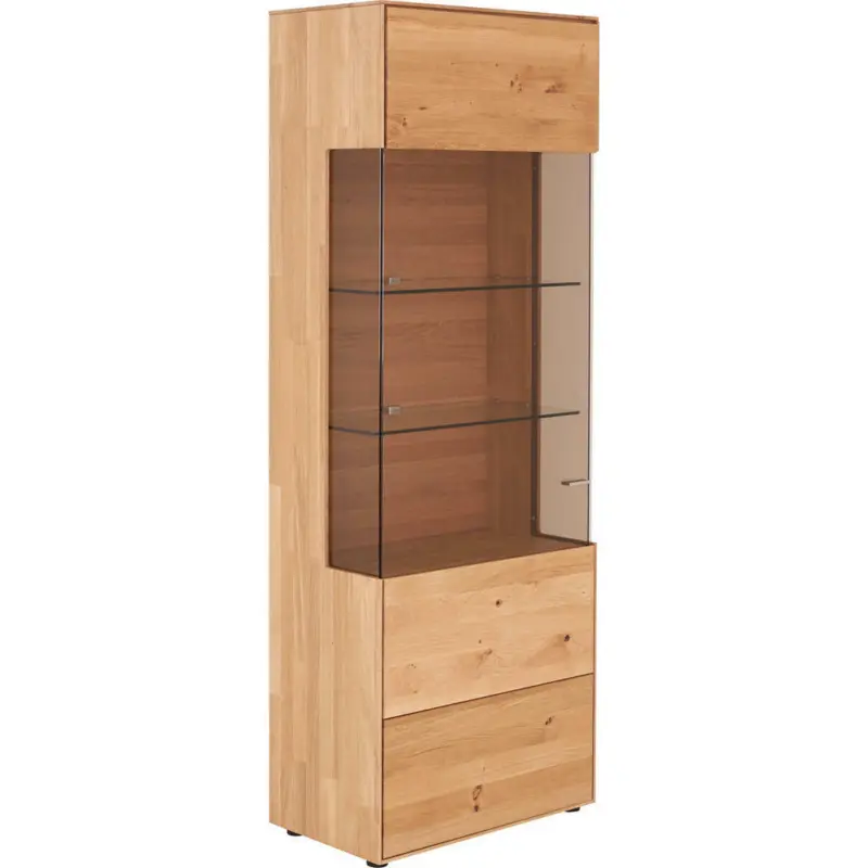 Vitrine in massiv Wildeiche Eichefarben