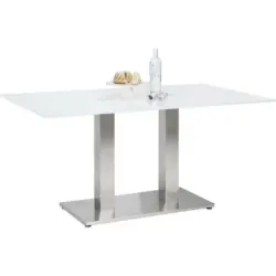 Esstisch in Metall, Glas 160/90/77 cm