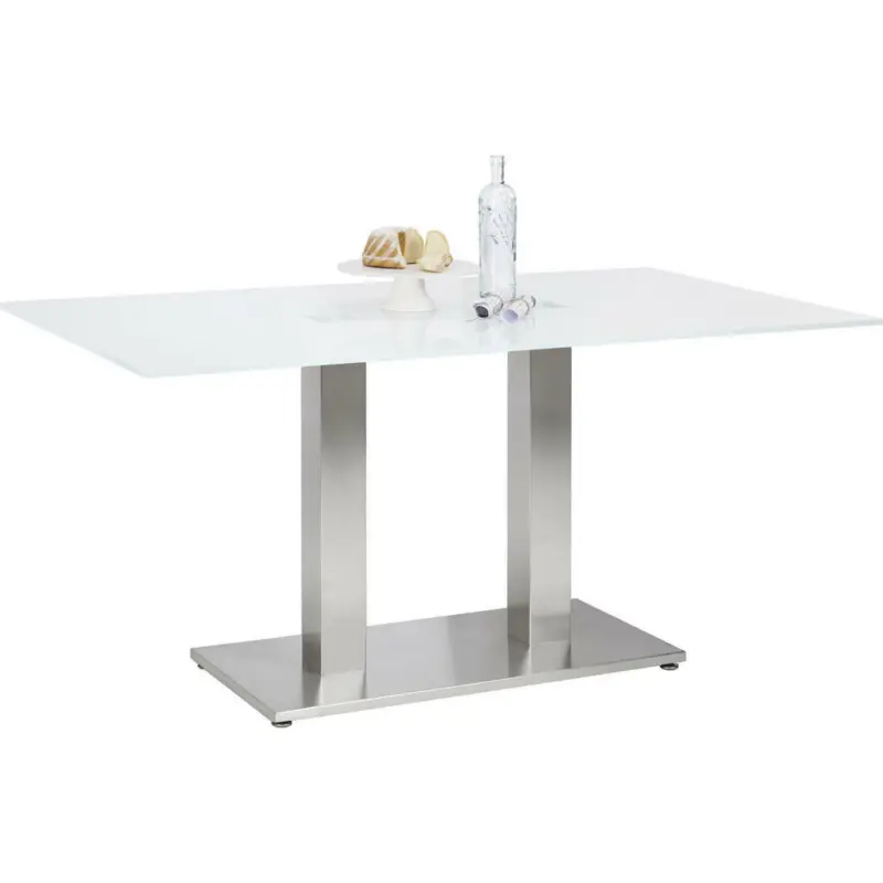 Esstisch in Metall, Glas 160/90/77 cm