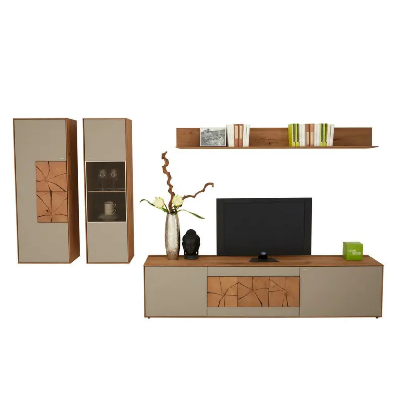 Wohnwand 343/188/49 cm in Eichefarben, Fango