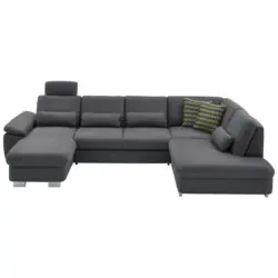 Wohnlandschaft in Flachgewebe Dunkelgrau