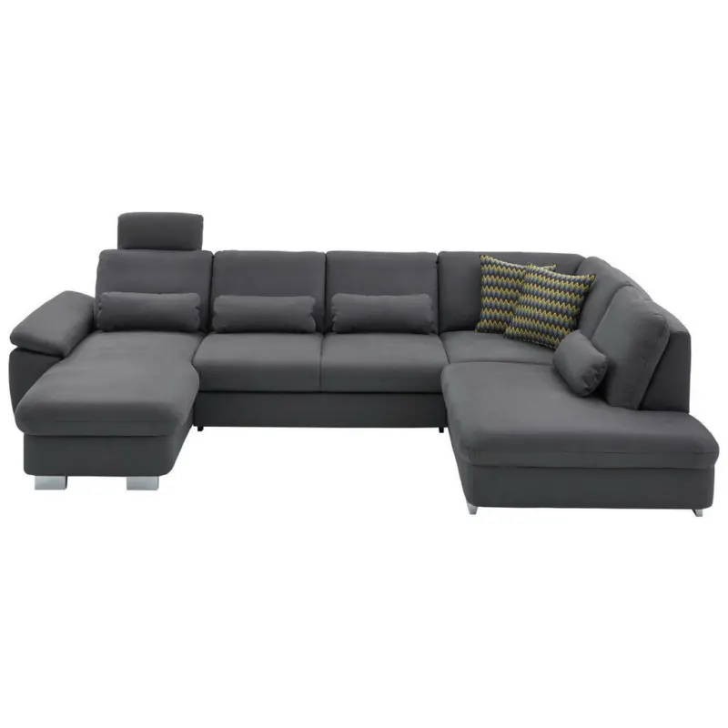 Wohnlandschaft in Flachgewebe Dunkelgrau