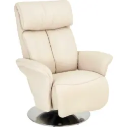 Relaxsessel in Leder Wei&szlig;