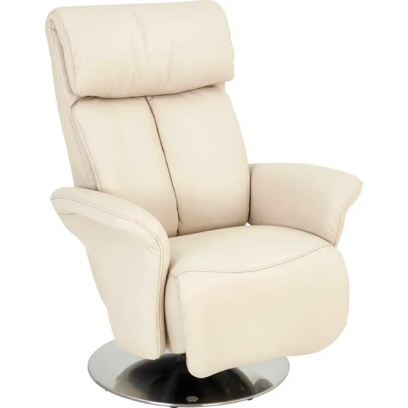 Relaxsessel in Leder Wei&szlig;