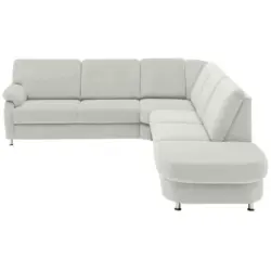 Ecksofa in Flachgewebe Hellgrau