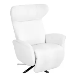 Relaxsessel in Leder Wei&szlig;