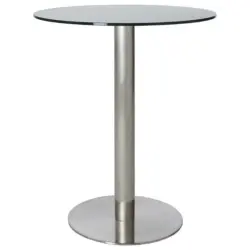 Bartisch in Metall, Glas 65/65/105 cm