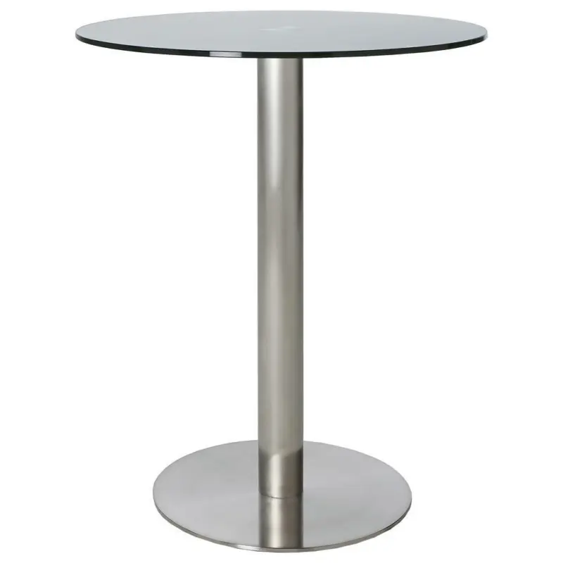 Bartisch in Metall, Glas 65/65/105 cm