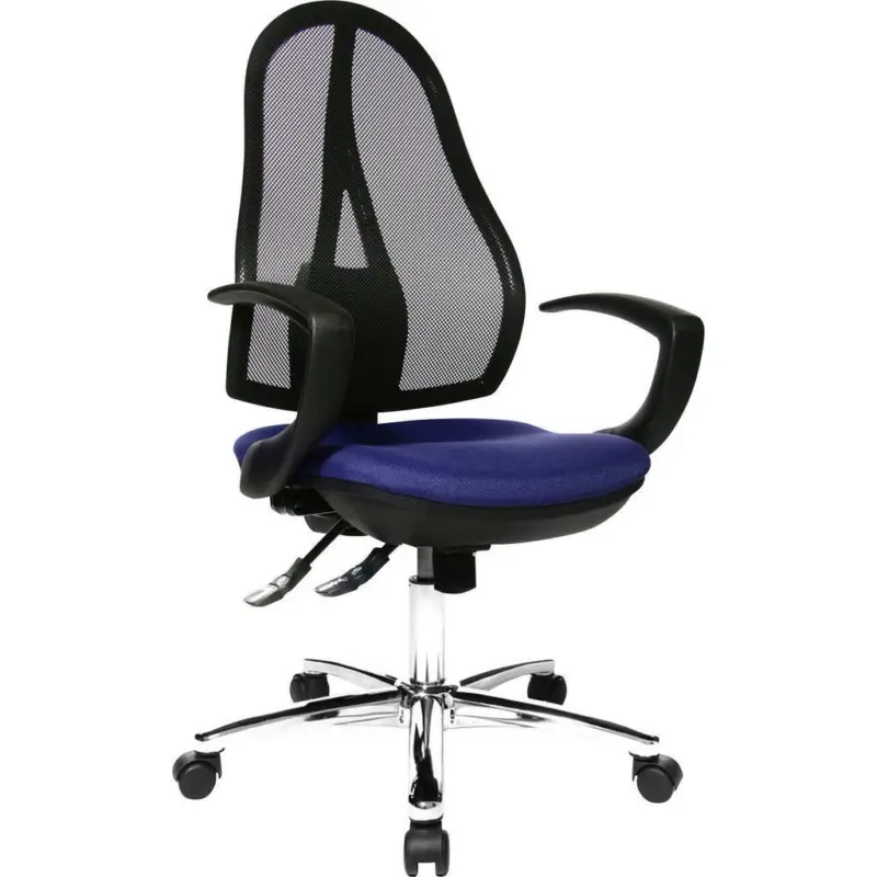 Drehstuhl in Netzbespannung Blau, Schwarz