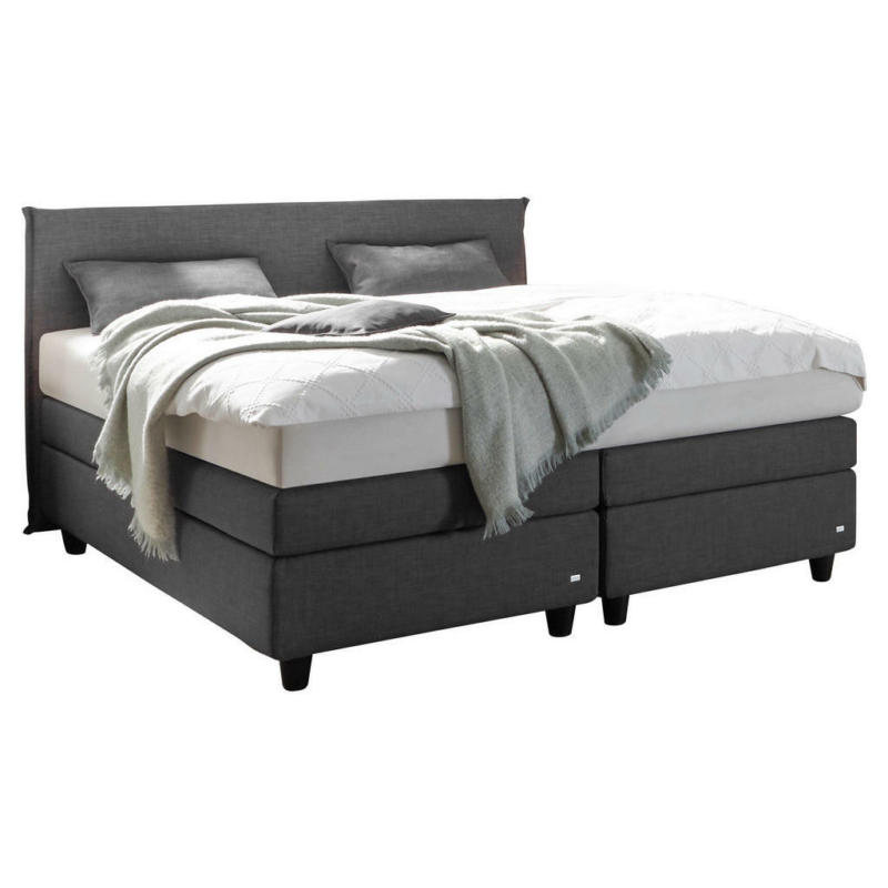 Boxspringbett 180/200 cm in Anthrazit, Schwarz