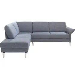 Ecksofa in Webstoff Hellgrau