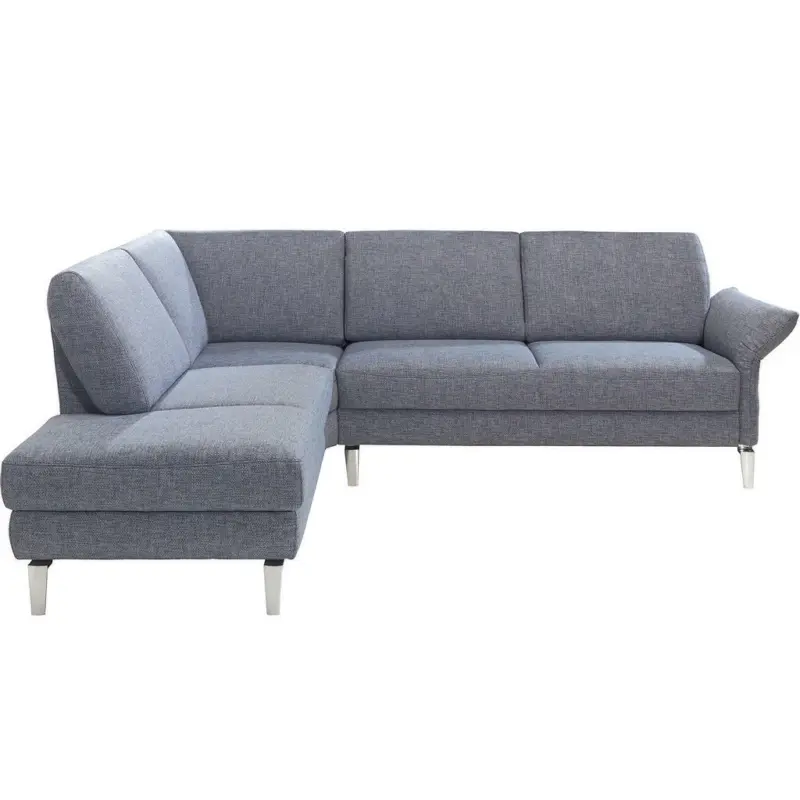 Ecksofa in Webstoff Hellgrau