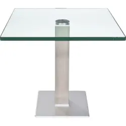 Beistelltisch in Metall, Glas 60/60/51 cm