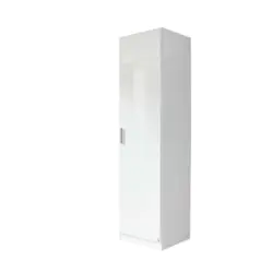 Drehtürenschrank in Weiß, Weiß Hochglanz