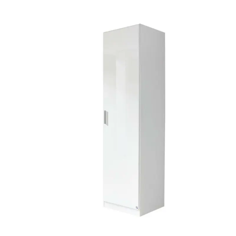 Drehtürenschrank in Weiß, Weiß Hochglanz
